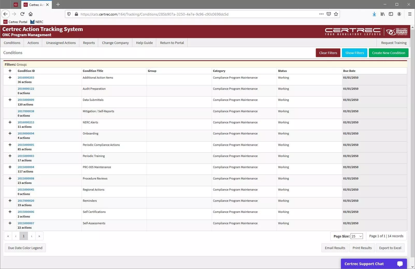 Certrec Action Tracking System