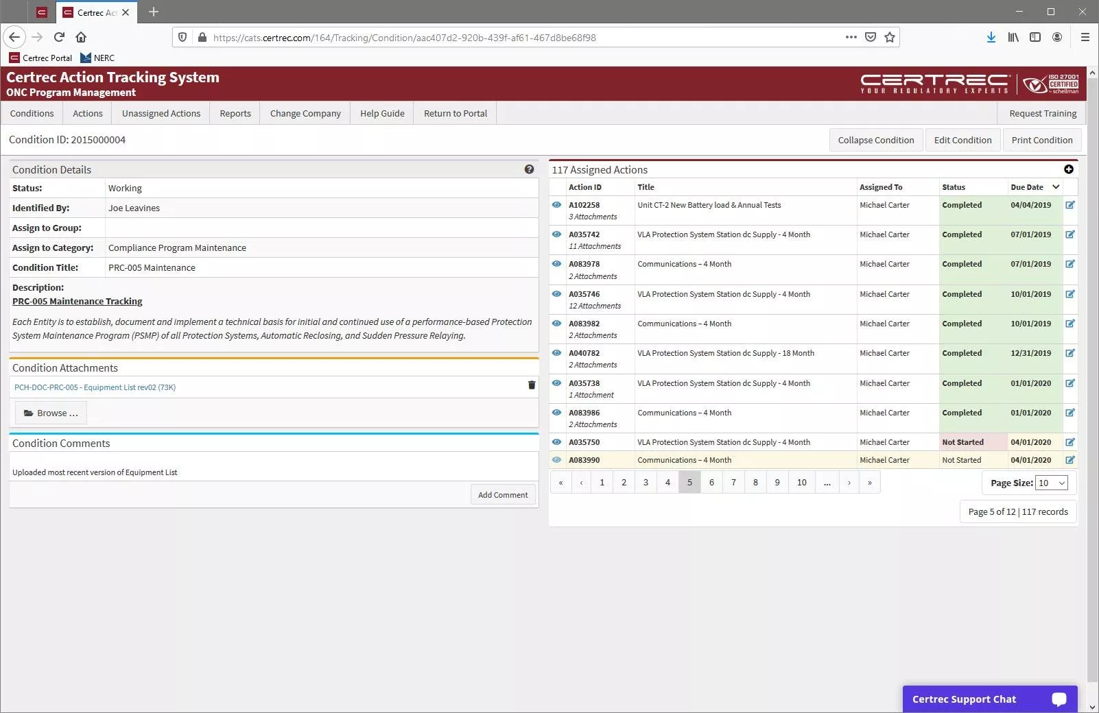 Certrec Action Tracking System