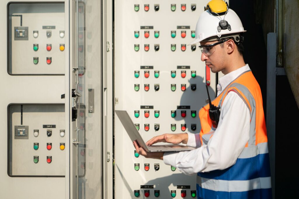 Before proceeding with the testing Electrical engineer inspects NERC CIP-008-7